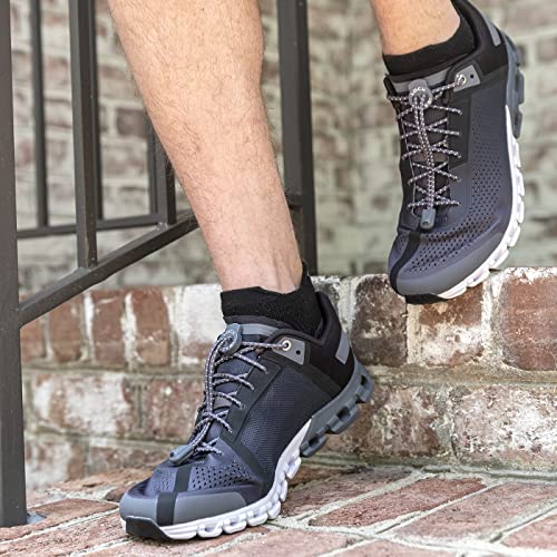 Lock Laces Reflective 2-Pack (Elastic No Tie Shoelaces) (Storm Gray-Storm Gray) #TOP2