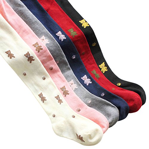 Little Girls' Cute Bear Prints Footed Dance Tights Cotton Stockings3