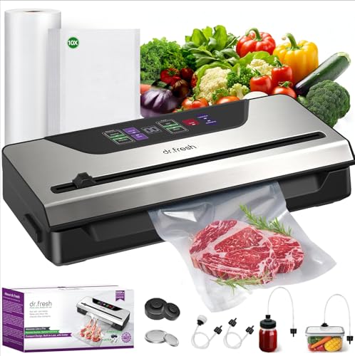 90Kpa Vacuum Sealer for Food,10-in-1 Food Fresh Saver Vacuum Sealer