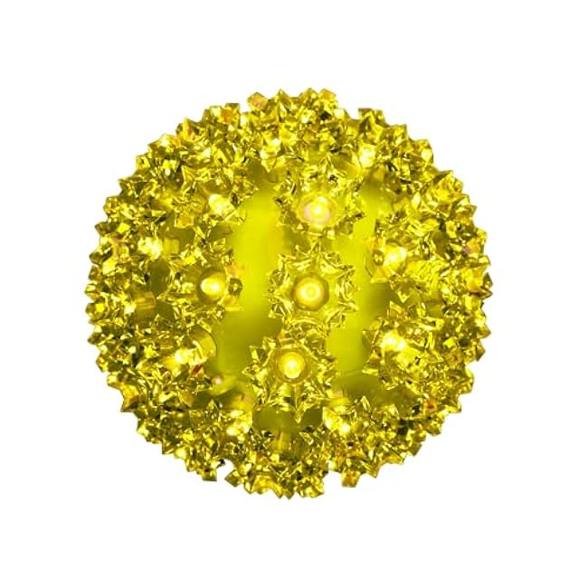 Novelty Lights LED 6in 50 Light Starlight Sphere, Yellow, Ornament Ball Light, 5ft Hanging Cord with S Hook, 12ft Power Cord with Stackable Plug, Commercial Grade