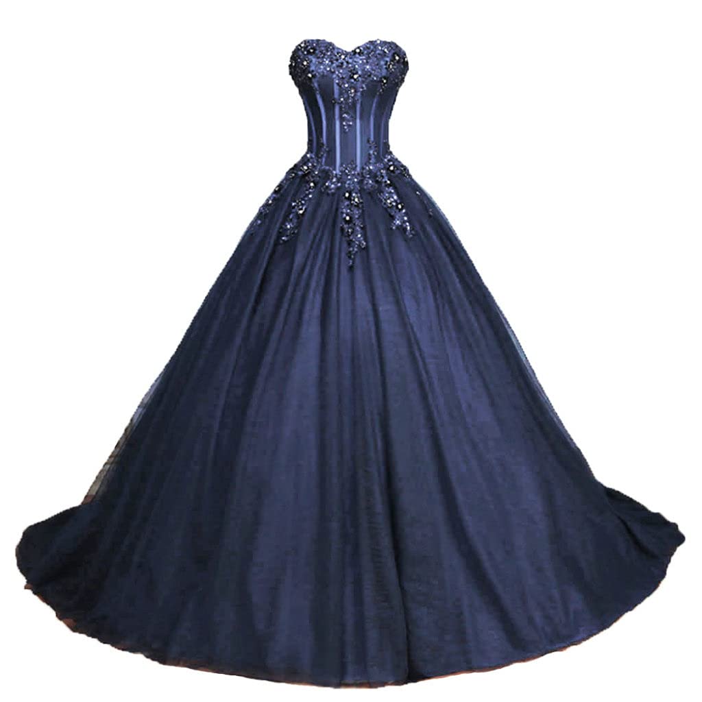 Womens Elegant Sweetheart Prom Dress Sweet 16 Ball Gown Quinceanera Dresses