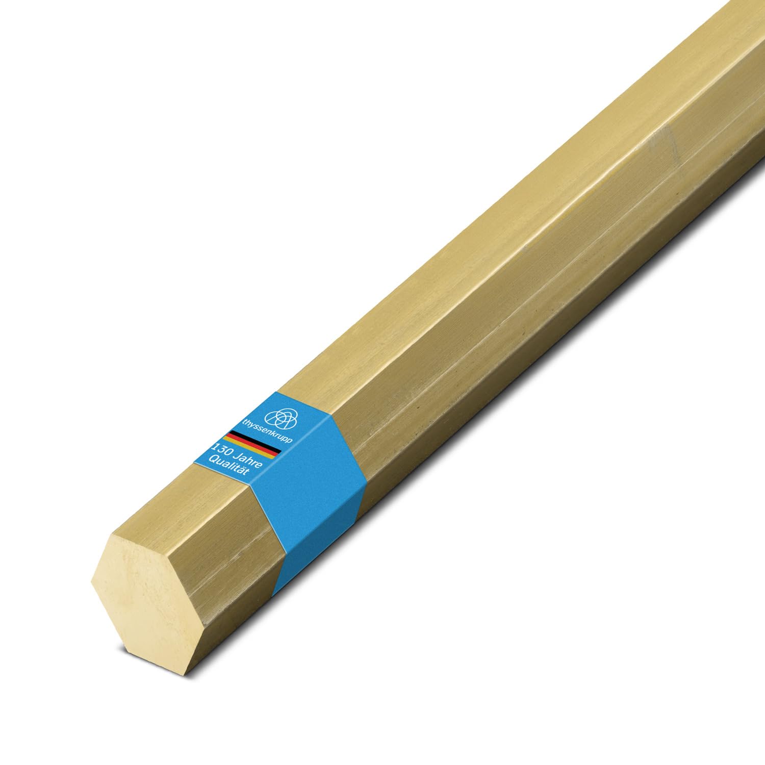 thyssenkrupp Messing Sechskant – Sechskantstange Sechskantprofil – CW614N – SW 17 mm, 2000 mm Länge