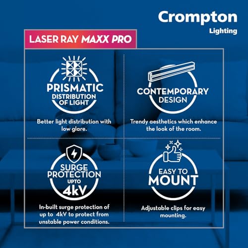 Image of Crompton Laser Ray Maxx Pro 36W LED Batten | Energy Efficient Batten for Home | Cool Daylight | Pack of 6