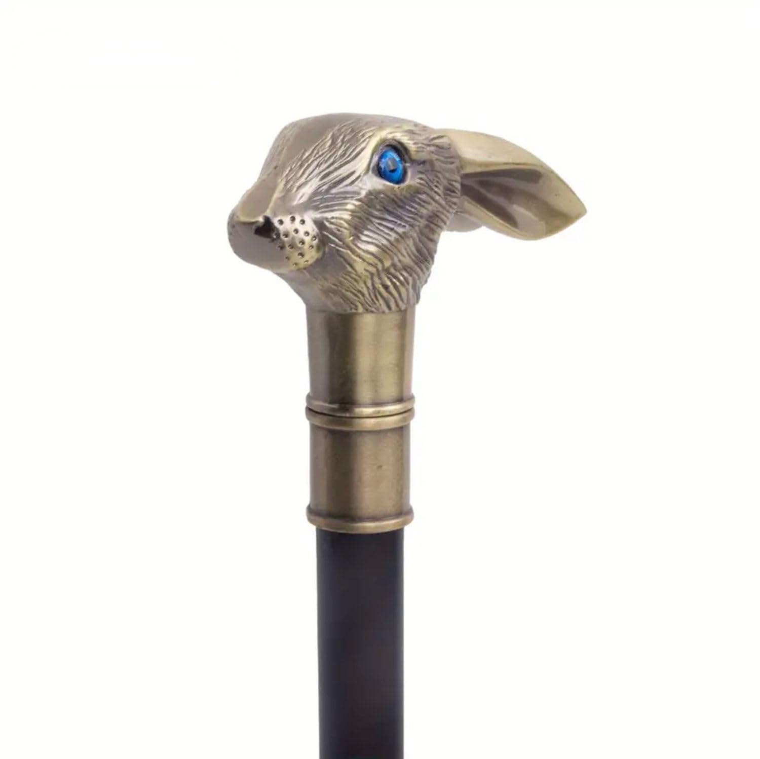 Gehstock mit Hasenkopf schwere Ausführung Bronze Alice im Wunderland Kaninchen Hase Spazierstock