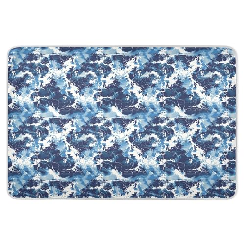 Navy Blue White Marble Pattern Potty Training Pee Pad Highly Absorbent Pets Potty Training Mat Non-Slip Pee Mats for Baby Toddler Children , 52
