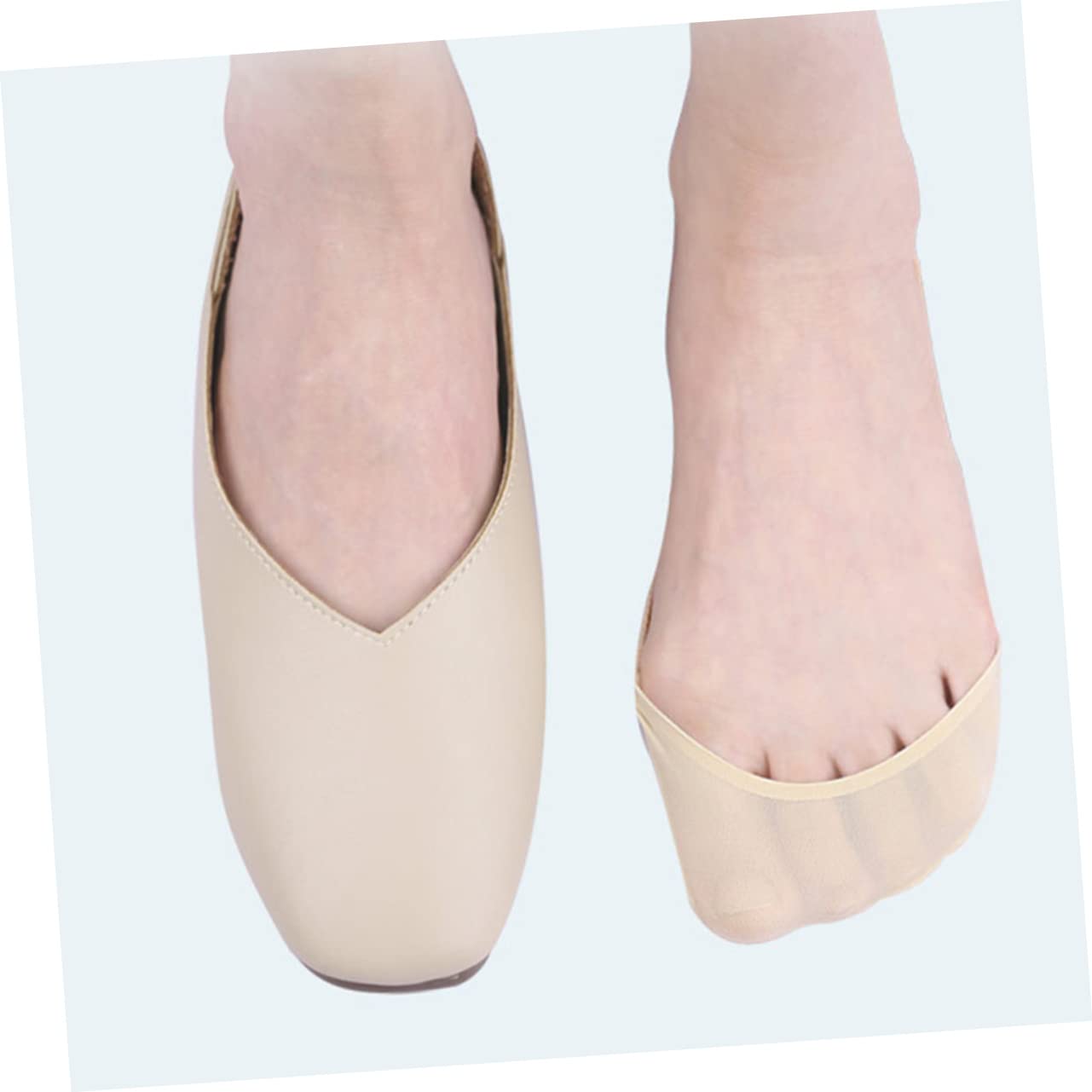 WOFASHPURET 3 Pairs Low Cut Invisible Socks for Women Breathable Socks with Non Slip Forefoot Pad Comfortable Thin Design for Yoga Everyday Wear Skin Tone