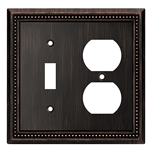 Image of Henne Bery Sunken Pearls Decorative Wall Plate Switch Plate Outlet Cover (Toggle /Duplex, Aged Bronze)