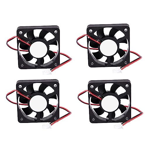 Plawee 4 Piezas 50mm 12V 2 4000RPM Rodamiento de Manguito Ventilador de Enfriamiento Enfriador de CPU Caja para PC