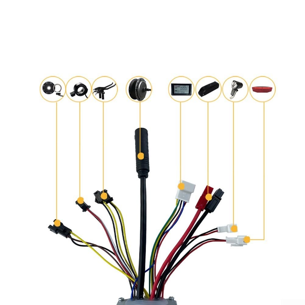 Controller per Bici elettrica 36 V/48 V, 250 W, 15 A, Kit con Display LED S800, sensore 8 PAS, Leve acceleratore e Freno per conversione Bicicletta elettrica, alloggiamento in Metallo ABS