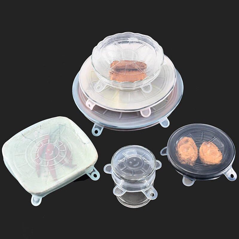 GLUN® Reusable Stretchable Silicone Lids, 6 Different Size (6cm to 21cm) Silicone Lids for Curved Dish  , Cups, Cans, Mugs & Other - Image 7 thumbnail