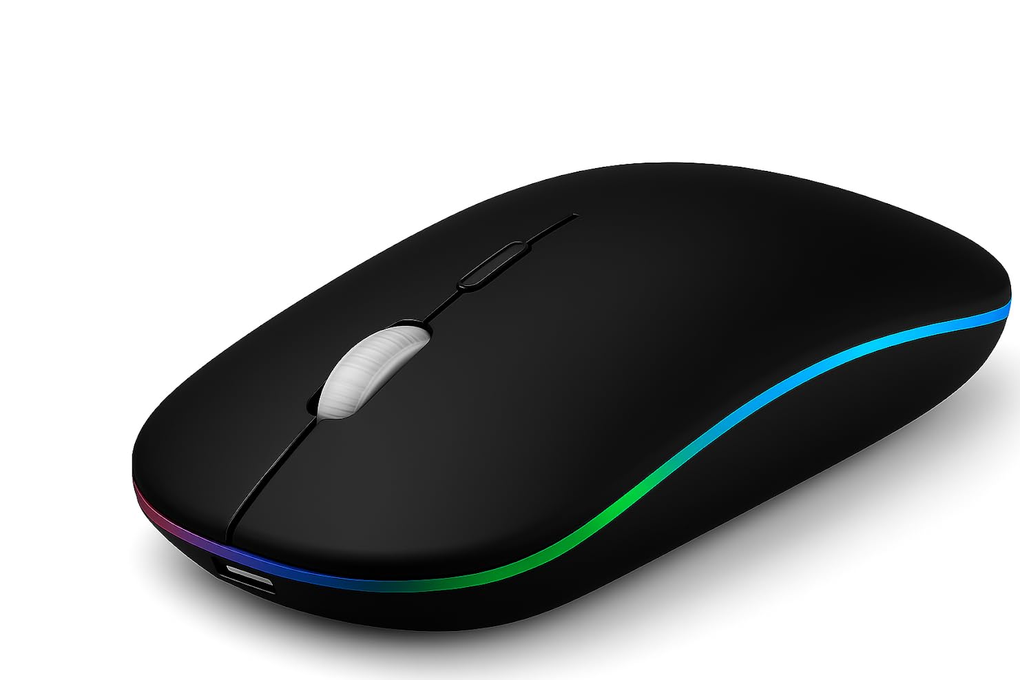 Wireless Mouse Gaming Mouse 2.4GHz Rechargeable Silent Optical with USB Receiver 1000/1200/1600 DPI Ergonomic with 7 Color for PC Laptop(Black)-picture-23