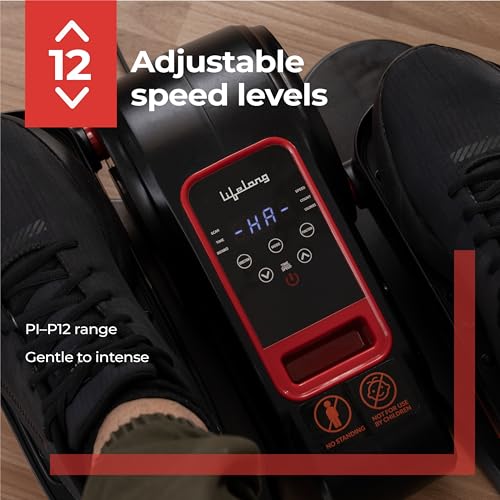 Image of Lifelong Under Desk Elliptical Machine | Quiet & Portable Seated Pedal Exerciser | 12 Adjustable Speeds, LCD Display & Remote Control | Low-Impact Leg Exerciser for Home, Office & Rehab