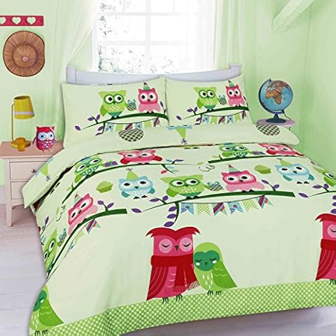 Casa D'Or Mint Green Owl Duvet Set Cover