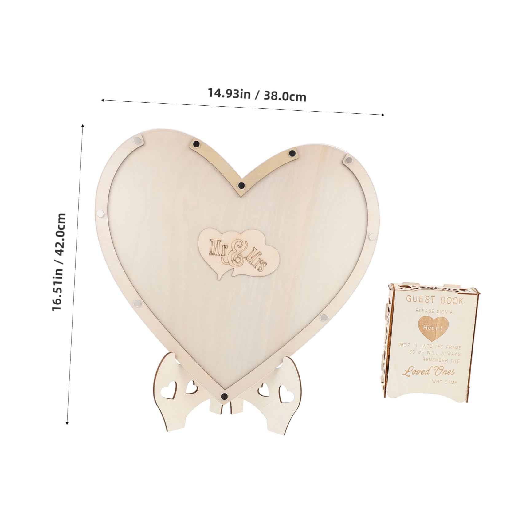 Herzförmiges DIY Gästebuch aus Holz für Hochzeiten Gästebuch-Alternative zum Aufsteller Rustikales Hochzeitsgeschenk zum Befüllen mit Wünschen