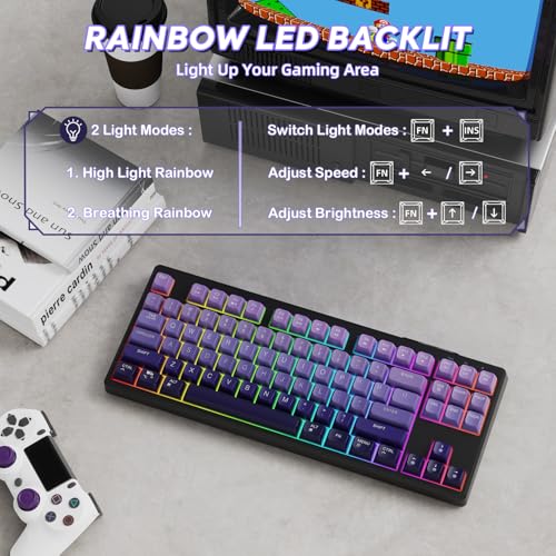 Teclado Gamer M87 75% Inalámbrico Bluetooth 2.4GHz miniatura 5