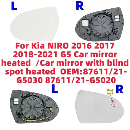 Rétroviseurs d'angle mort chauffants pour Kia NIRO 2016-2021