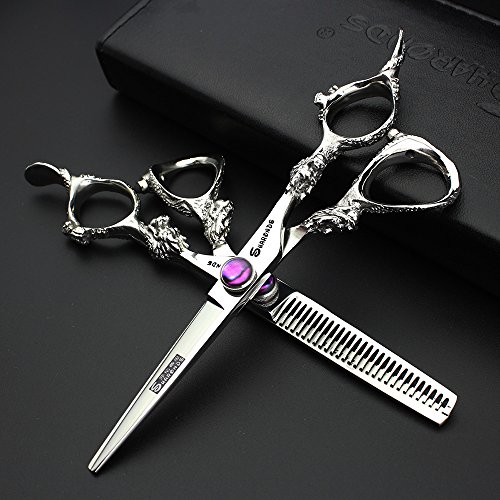 Ciseaux de coiffure professionnels anti fatigue haute dureté 17.5cm 6 pouces - 3