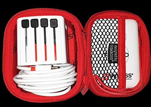 SKROSS 6.100567 Travel Charging Set World USB Charger 2-in-1 Charging Cable with Matching Case White