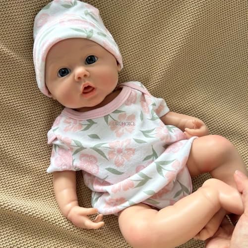 Muñeca Reborn bebé de silicona 18 pulg. realista miniatura 1