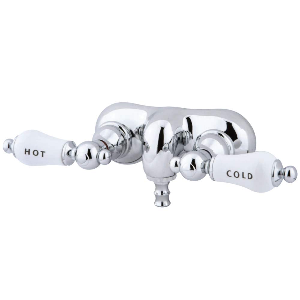 Kingston pirinç CC44T1 duvar askısı Vintage bacak küvet, porselen tutma kolu dahil, Krom Kaplama