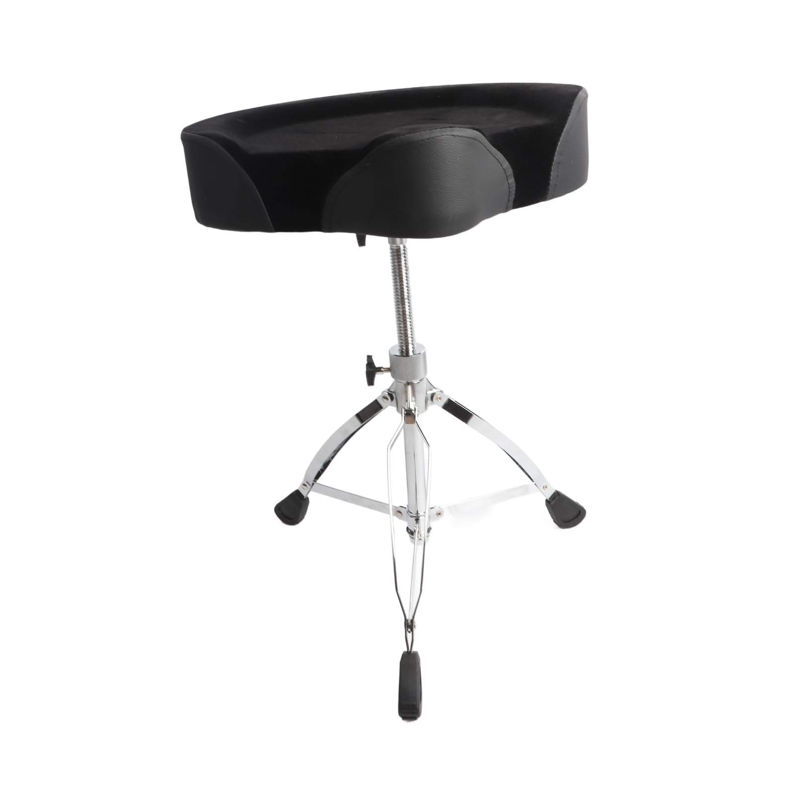 Taburete de Batería Ajustable con Cojín Acolchado Suave - Trono de Altura Ajustable para Bateristas - Estructura Robusta de Aleación de Aluminio - Ajuste Universal para Músicos (Negra)