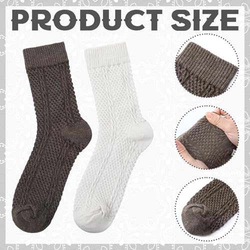 6 Pairs Unisex Woven Socks Hiking Work Thermal Warm Winter Thick Boot Cozy Breathable Comfy Knit Socks3