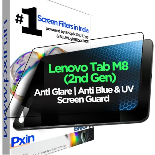 Image of Pxin Tablet Anti Bluelight and Anti Glare Screen Guard compatible with Lenovo Tab M8 (2nd Gen) | BLUV Lightblock Tech | Scratch Proof | Prevents bluelight | Eye Protection | No Dry Eyes