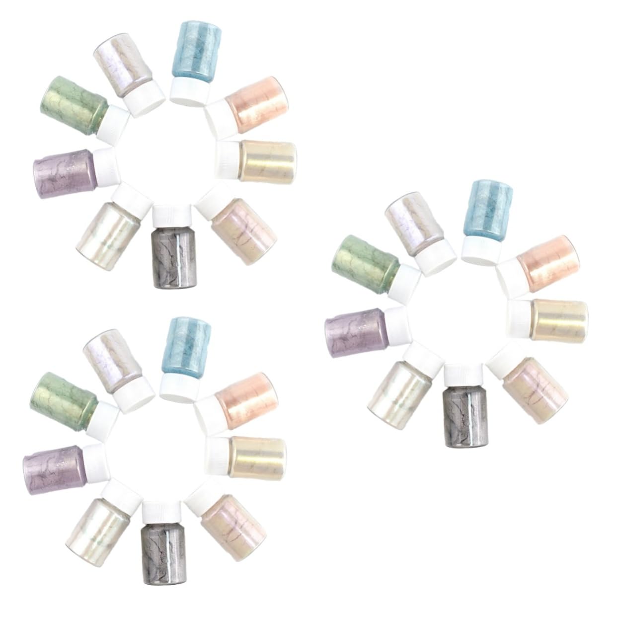 jojofuny 3 Sätze Polarisiertes Pulver Tönungspulver Schillerndes Nagelfarbpigment Farbwechselndes Glimmerpulver Interferenz Glimmerpulver Glimmerpulver Für Lipgloss 9 Stück * 3