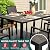 Pamapic Aluminum Outdoor Dining Set, Patio Dining Set for 8 with 6 Outdoor Stackable Chairs, Patio Table and Chairs Set with Plastic-Wood Table Top for Patio, Garden(Charcoal Gray)