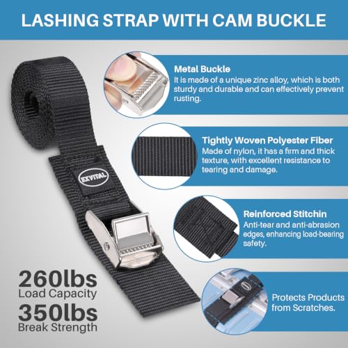 Image of EXVITAL 4PCS Battery tie Down Strap Hold Down kit 1 inchx48 inch Lashing Straps