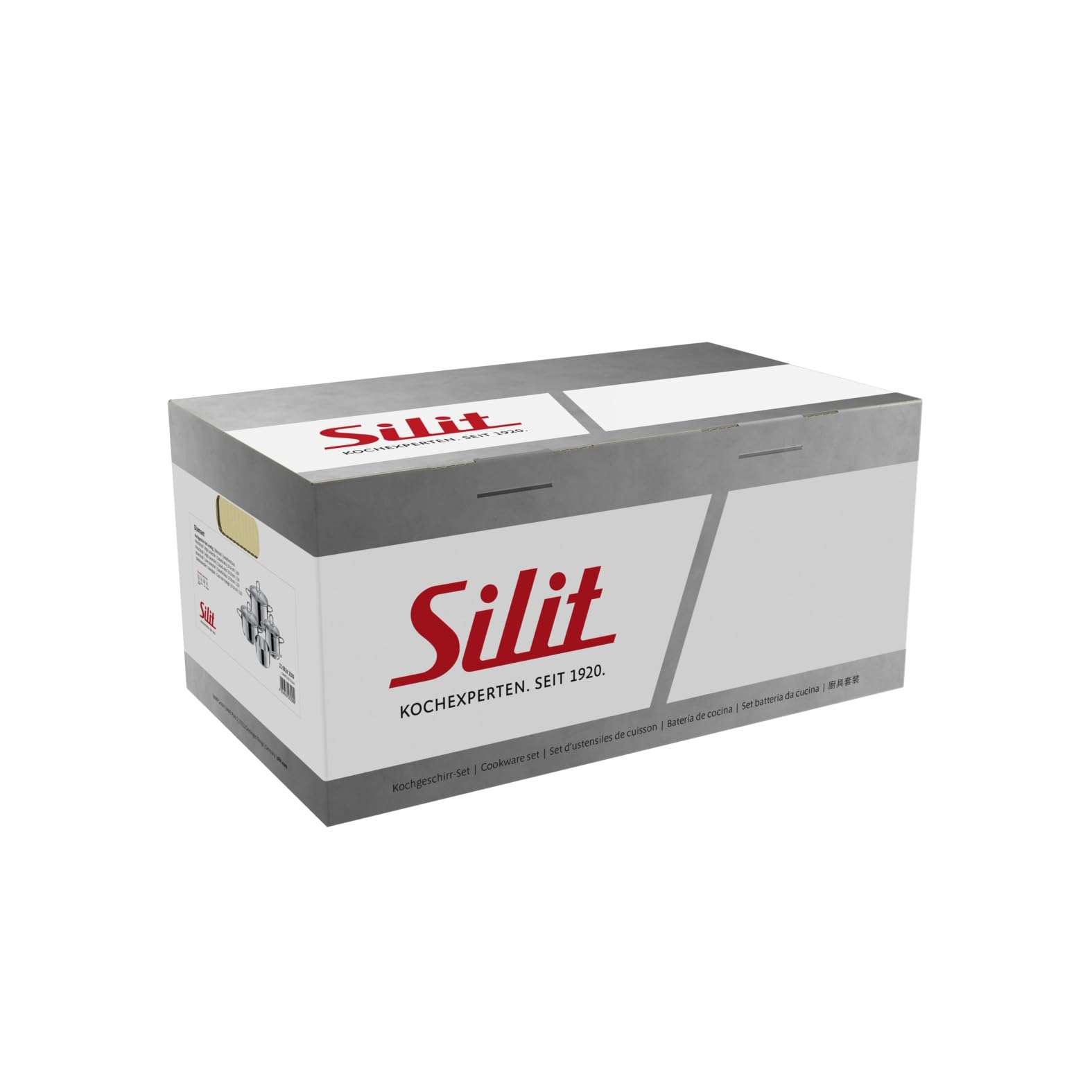 Silit Diamant Topfset Induktion 4-teilig, Kochtopf Set mit Glasdeckel, Edelstahl poliert, Induktions Töpfe Set unbeschichtet