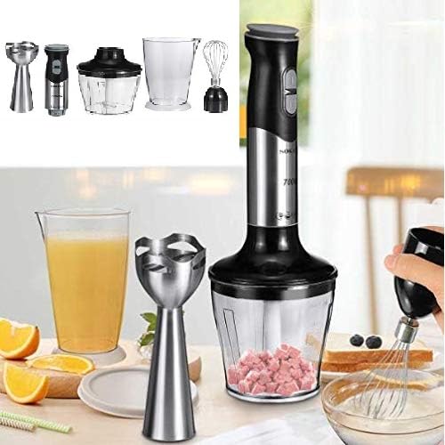 FEELING MALL 4 in 1 Stainless Steel Electric Handheld Blender Milk Wand Mixer Frother for Latte Coffee Hot Milk, Egg Beater, Hand Blender