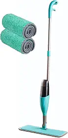 Mop Spray 3 em 1 com Reservatório 400ml Kit Com 2 Refil Microfibra Esfregão Rodo Mágico para Limpeza Completa – Lava, Enxágua e Seca Piso e Azulejo