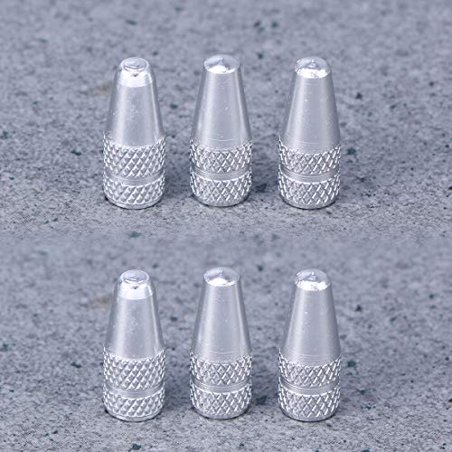 6 Pcs Tapas de Válvula de Bicicleta de Aleación de Aluminio Estilo Francés para Cubiertas de Polvo de Aire de Neumáticos para Bicicletas de Carretera y Montaña Plateadas Anti-Rust miniatura 5