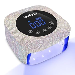 Lavinda UV LED Nail Lamp, 54W Rechargeable Cordless Nail Lamp Nail Dryer Gel Polish UV Nail Light with 4 Timer Setting, Professional Quick Dry Curing Lamp with Display Auto Sensor for Salon & Home