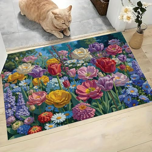 Tapis de sol absorbant bleu pour chien et entrée propre