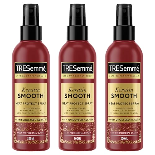 TRESemmé Spray Protector Térmico Keratin Smooth 72 horas de control del encrespamiento* y protección contra el calor de hasta 230 °C** con queratina hidrolizada 200 ml pack de 3
