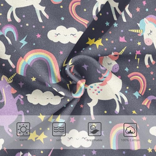 ODAWA Unicorns Rainbows Purple Toddler Briefs Cotton, 2T Boys Underwear3