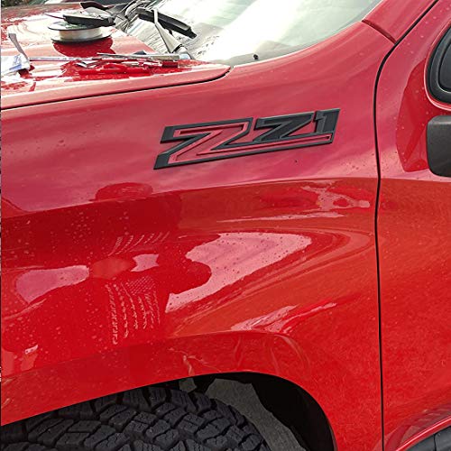 Image of 2PC 3D Raised Letters Z71 Hood Side Emblem with Adhesive Backing Fits for Silverado Automotive Decoration(Red Black)