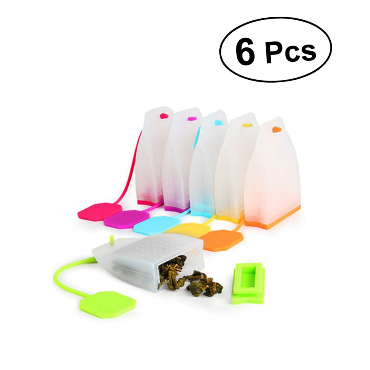 OUNONA 18 Piezas infusor de té suelto cocinando colador de taza de té bolsas de té filtro de té de silicona colador de té de silicona fresa bolsa de té herramientas pequeñas tetera