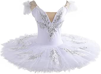 Tut&ugrave; Da Ballerina Con Scollo A V E Maniche A Sbuffo - Tulle E Spandex - Per Danza Classica E Spettacoli