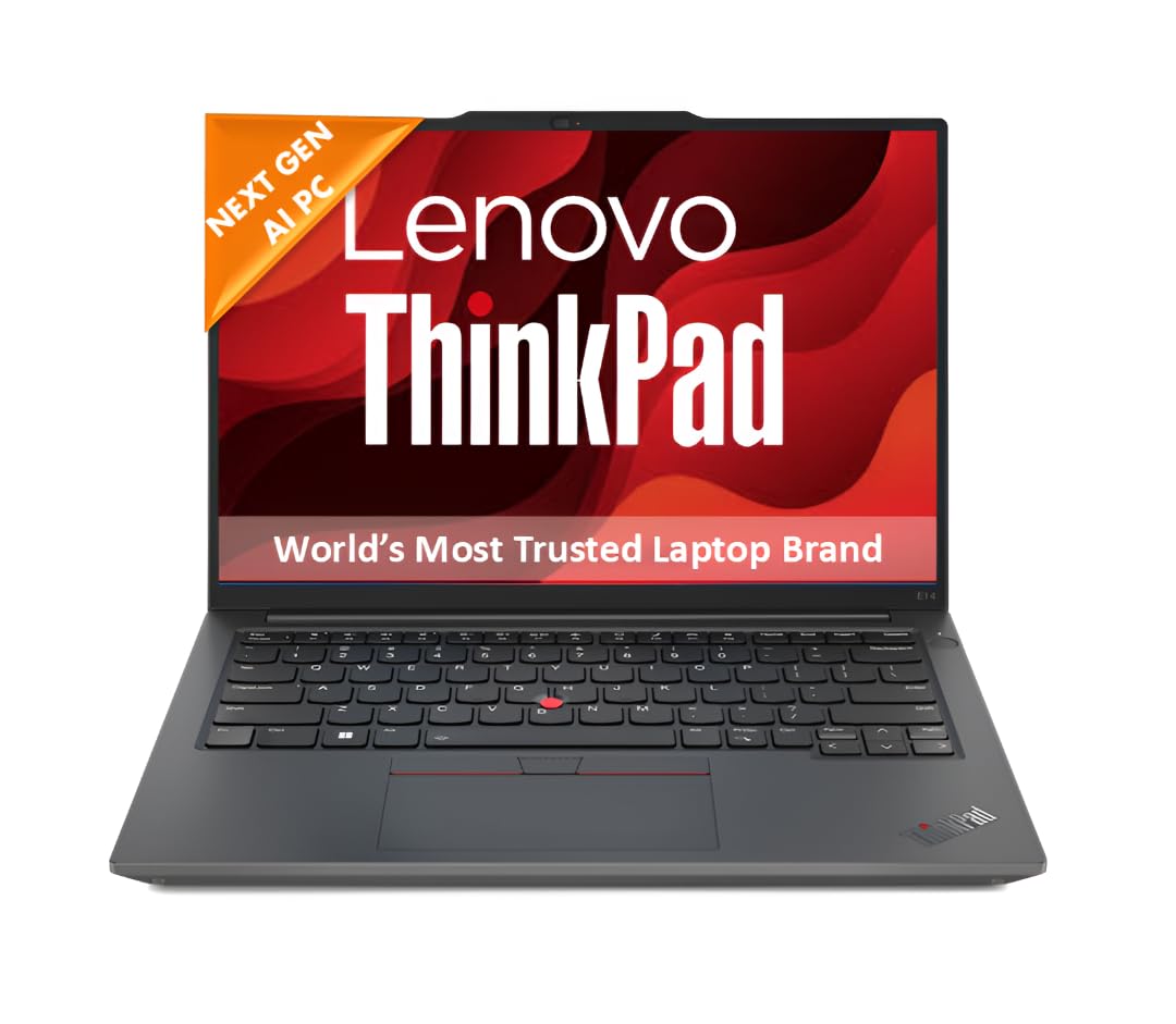 Lenovo ThinkPad E14 AI PC Intel Core Ultra 7 155H | Copilot Key | 16GB RAM | 512GB SSD | 14 WUXGA IPS 300 Nits | Win 11 + Office 2024 | Backlit | Fing...