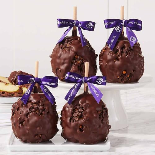 Mrs Prindables Dark Chocolate Cocoa Caramel Apple 4-Pack