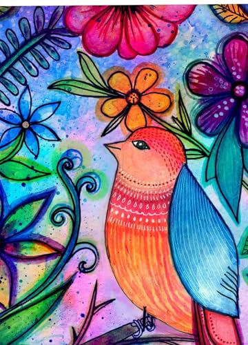 Qijinn Pintar por Numeros Adultos,sin Marco Pájaros Flores DIY Kit de Pintura Al óLeo de Lienzo con 3 Pinceles,Pigmento Acrílico Manualidades Hogar Decoración Paint by Numbers 30x40 cm