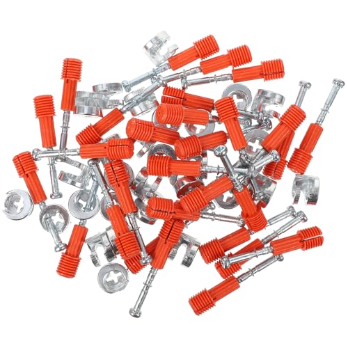 NIYANGLE 30 juegos Herrajes de Bloqueo Excéntrico para Muebles con Pernos de Hierro y Espigas Conexiones Rápidas para Armarios y Gabinetes Resistentes y Antióxido Fácil Montaje y