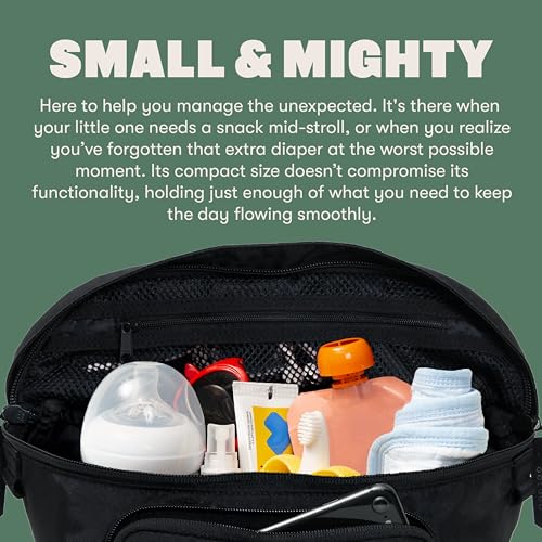 Colugo On-The-Go Stroller Organizer Insert with Zipper, Caddy with Cup Holder, Stroller Accessories for Parents specially designed to fit to your stroller with Non Slip Straps (Black)