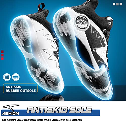 ASHION Men's Basketball Shoes Fashion Breathable Non Slip Sneakers Mens Arch Support Running Sport Shoes 6