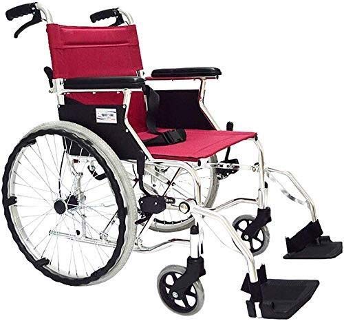 BAJIMI 車椅子折りたたみ軽量交通旅行自走式車椅子ポータブルウェイタープッシュ型取り外し可能(スタイル:空気入りタイヤ) 介護・介助兼用