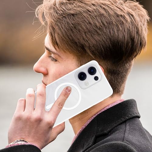 Image of amazon basics Luxury Paper Thin Case Cover for Oppo Reno 13 | Matte Finish | Compatible with magsafe | (White, Oppo Reno 13)