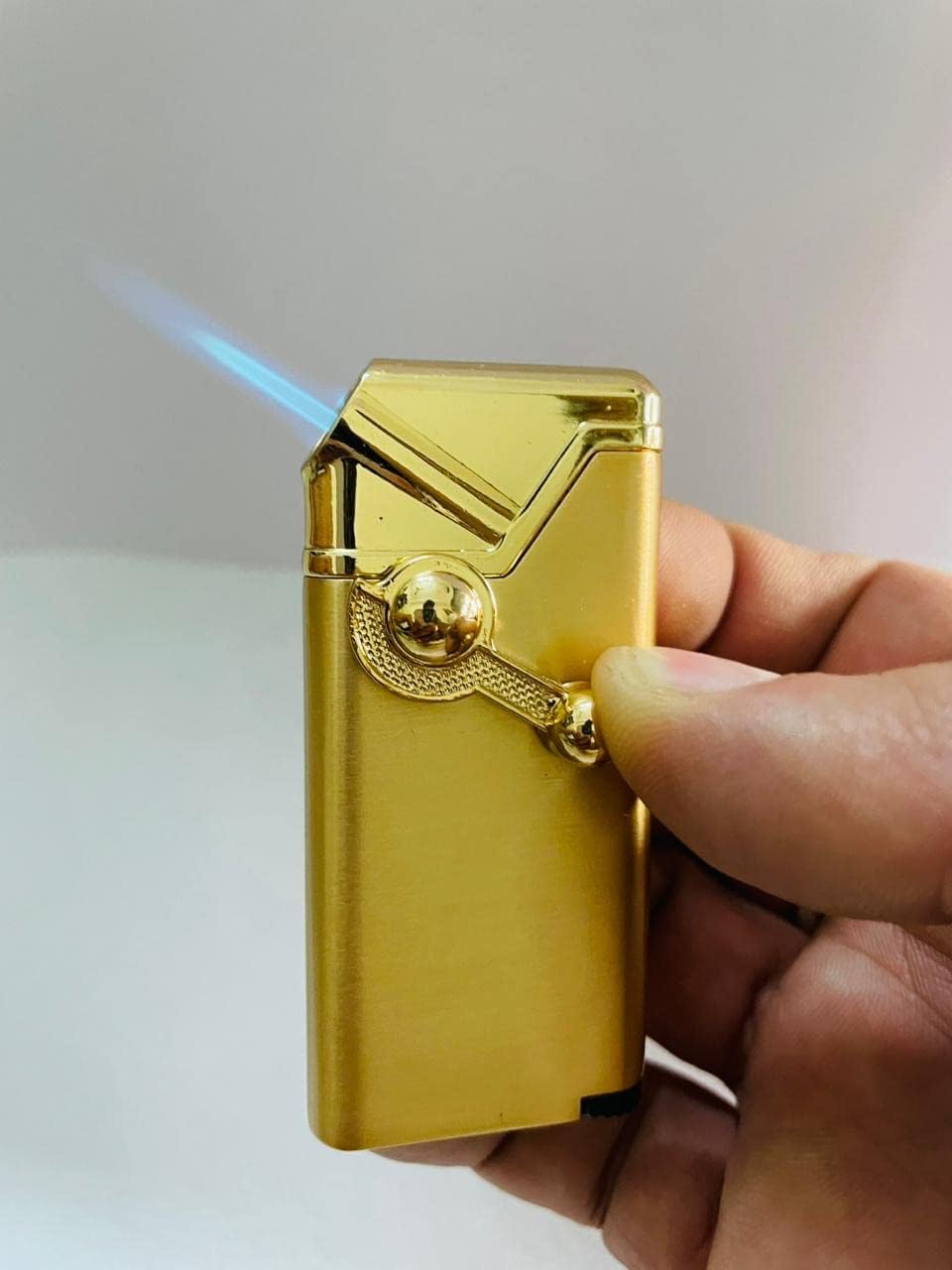 Karya Siddhi Traders Butane Jet Flame Cigarette Lighter - Gold - Image 1